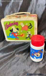 Underdog Lunch Box & Looney Toons Thermos Vintage Lunch Box