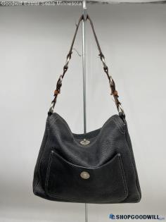 Coach Black Turnlock Hobo Shoulder Bag Womens Pebbled Leather Handbag/Purse