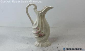 Red Wing #819 Mother of Pearl Like Sheen Pink Floral Pitcher