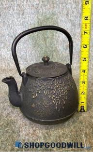 Falling Leaves Asian Cast Iron Style Tea Pot Kettle w/Handle Home Kitchenware