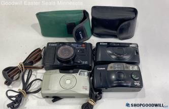 Canon and Nikon 35mm Film Point & Shoot Camera Lot -Untested Camera