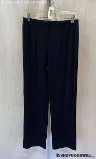 Chico's Women's Navy Blue Pull On Textured Wide Leg Pants - Sz 8