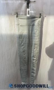 Athleta Women's Light Gray Textured Patterned High-Waisted Ankle Leggings Sz XXS