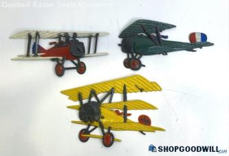 3PC Vintage Homco Cast Metal Collectible Airplanes Wall Decor