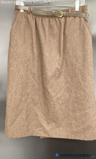 Tan Joy Women's Brown Poly/Wool blend Skirt - Sz 12