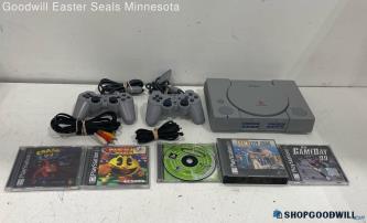 Sony PlayStation 1 SCPH-7501 Console w/Games, Cords & Controllers- Tested