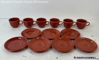 13pc HLC Fiesta Burnt Orange Mugs/Cups & Plates