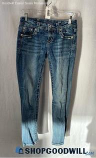 Miss Me Women's Weathered Blue Dark Washed Bootcut Jeans - Sz 26