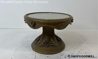 Cake Stand Acorns & Oak Leaves Design w/Tempered Glass