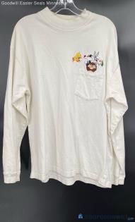 Looney Tunes Classic Men's White LS Graphic T- shirt - Sz XL