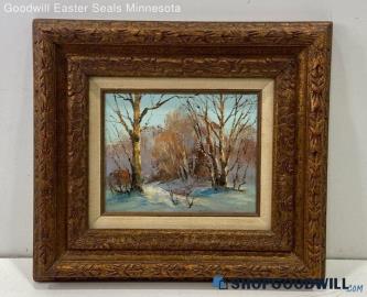 8x10" Geneene Riston Signed Original Landscape Framed Canvas Painting w/Bio