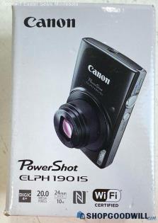 Canon PowerShot ELPH 190 IS 20 Megapixel Point and Shoot Camera Powered On