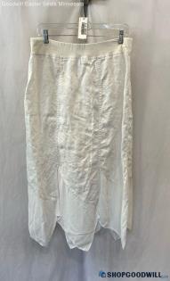 Chico's Women's White Pull On Textured Sheer Maxi Skirt - Sz 8