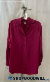 Chico's Women's Magenta Rose Button Down Long Sleeve Blouse - Sz 2