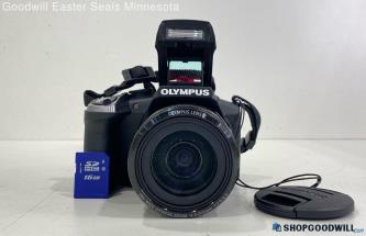 Olympus Stylus SP100EE 16MP Point & Shoot Digital Camera W/SD Card-Powers on