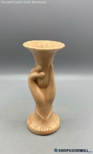 1950's Shawnee Ceramic Women's Hand Holding Flower Pottery Vase Home Decor