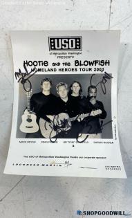 USO Presents Signed Hootie & The Blowfish Brochure Handout 5" X 7"