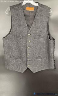 Enzo Tovare Men's Charcoal Grey Wool blend vest - Sz L