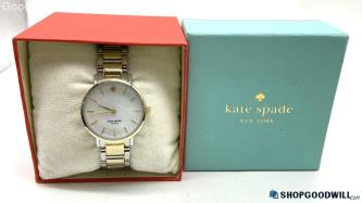 Women's KATE SPADE MOP Dial Two Tone Band Watch IOB