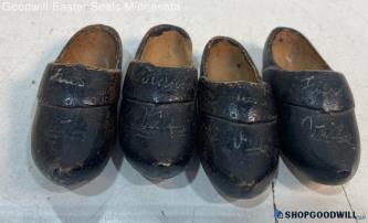 4pc Miniatures Clog Dutch Shoes Appear Handmade Figurines