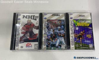 Lot of Factory SEALED SEGA Sega Saturn Video Game -NHL 97, NFL 97, Viral Tennis