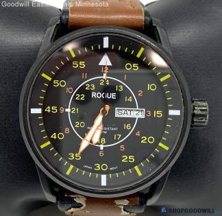 Men's ROGUE Quartz Black/Yellow Calendar Watch