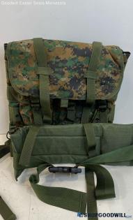 Green Nylon Military Style MARPAT Camouflage Back Pack 20" X 15" X 5"