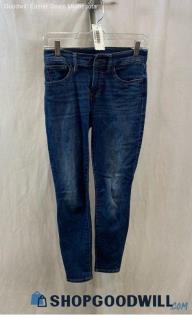 Lucky Brand Women's Dark Blue Washed Ankle Skinny Jeans - Sz 0