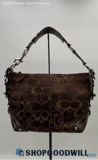 Coach Carly Signature Brown Jacquard Canvas Hobo/Shoulder Bag Handbag/Purse