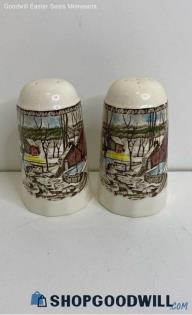 Johnson Bros Friendly Village Salt & Pepper Shakers