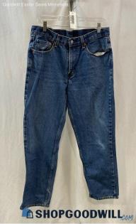 Levi's Men's Blue Dark Washed 550 Relaxed Fit Ankle Jeans - Sz 33x34