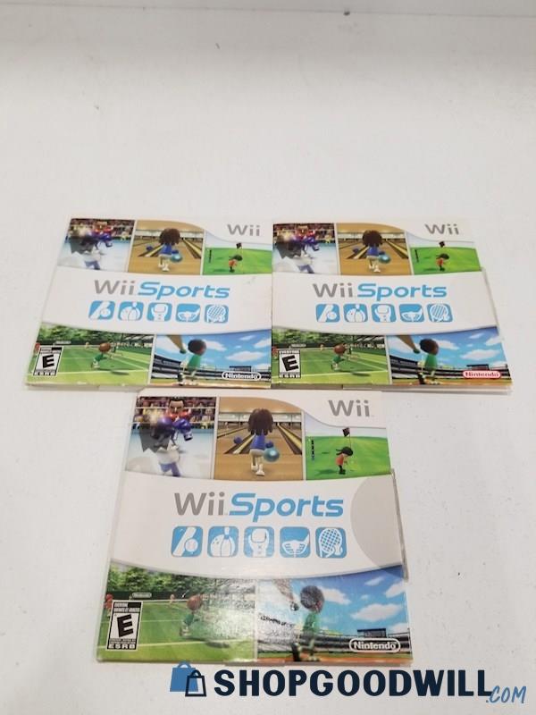 3pc Lot Nintendo Wii Video Games Wii Sports
