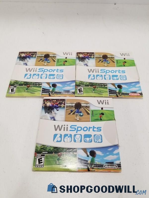 3pc Lot Nintendo Wii Video Games Wii Sports