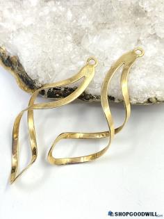 14K Yellow Gold Long Twisted Earring Jackets 2.15g