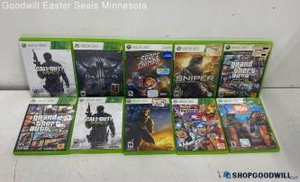 Microsoft Xbox 360 Video Game Lot Of 10 Space Chimps, Halo 3 & More