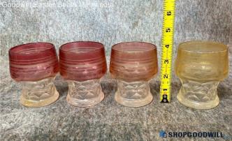 Wine Red To Yellow Colored Unbranded 4" Glass Cups Home Tableware Kitchenware