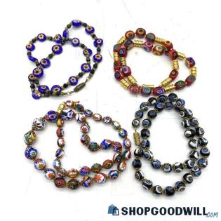 Vintage Millefiori Floral Beaded Necklace (4)