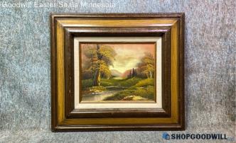 Miller Signed Pending Autumn Original Nature Landscape Canvas Painting Framed