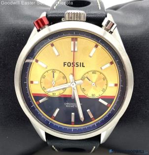 Men's FOSSIL Chrono Gold Tone & Blue Dial Watch