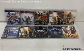 Sony PlayStation 3 Game Lot Of 10 The Last Of Us, Soul Calibur V & More