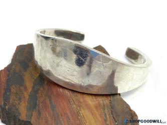 .925 Signed D.N.C Sterling Handwrought Heavy Cuff Bracelet 65.51g