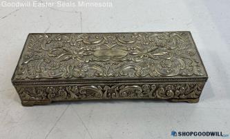 Godinger Silver 1992 Metal Jewelry Box 9" x 4" x 2"