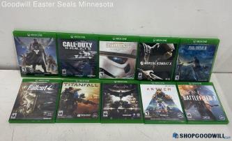 Microsoft Xbox One Video Game Lot Of 10 Mortal Kombat X, Titanfall, & More