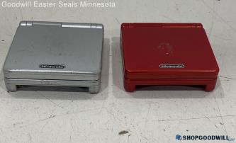 2ct Nintendo Game Boy Advance SP AGS-001 Handhelds For Parts/Repair