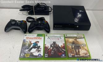 Microsoft Xbox 360 E Console w/Games, Cords & Controller-Tested