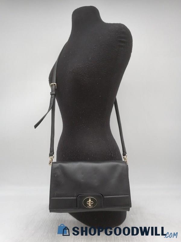 Kate Spade Juliana Hampton Road Black Leather Small Crossbody Handbag Purse