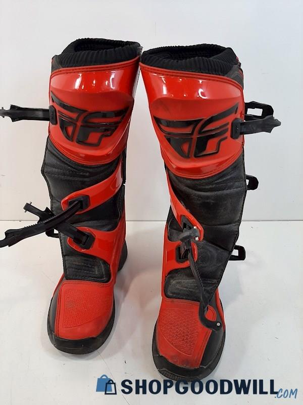 Maverik Red & Black Motocross Racing Boots Size 7 