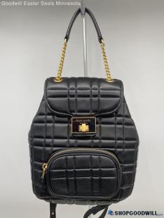 Kate Spade Black Turnlock Backpack Womens Quilted Leather Handbag/Purse