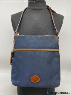 Dooney & Bourke Navy Blue Shoulder Bag Crossbody Womens Canvas Handbag/Purse