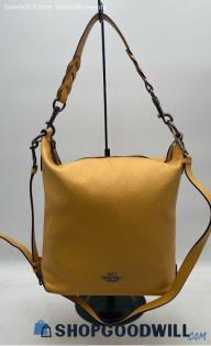 Coach Abby Canary Yellow Pebble Leather Hobo Bag/Duffle Handbag/Purse